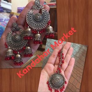 Earrings and headpiece